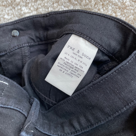 rag & bone Jean Womens High Rise Elephant Bell Flare Leg w/ slit Size 25 Black - Picture 6 of 15